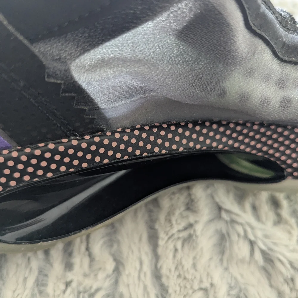 Jordan Black and Purple Athletic Shoes